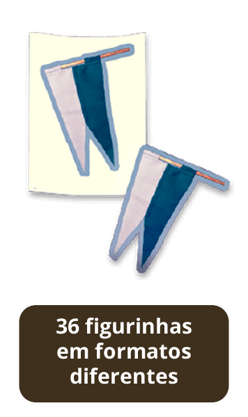 36 FIGURINHAS EM FORMATOS DIFERENTES